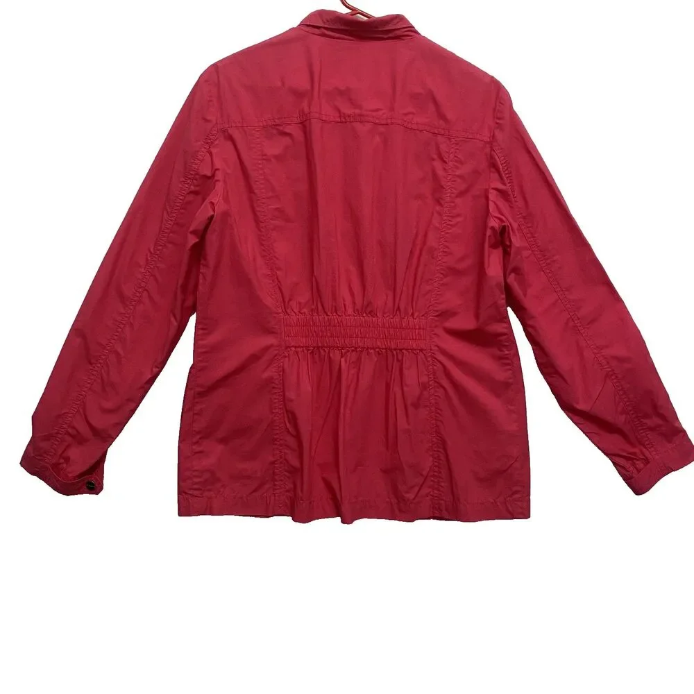 Jones New York Signature Women’s Pink Utility Jacket Cotton Size L - Picture 3 of 13